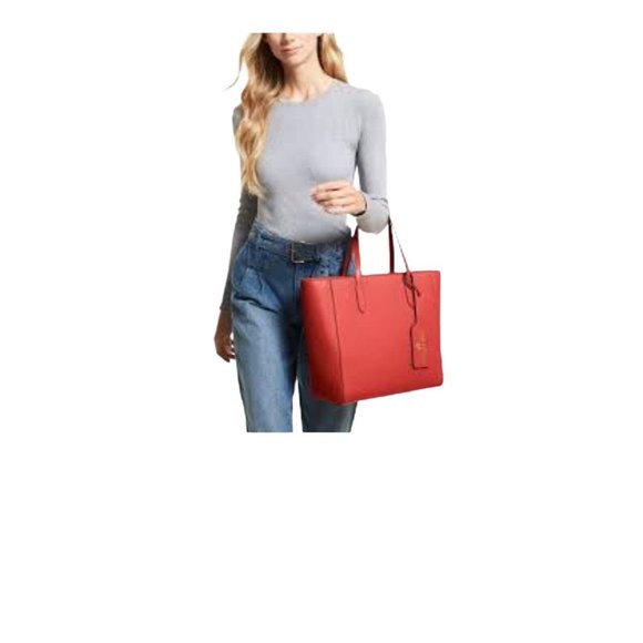 Michael Kors Sinclair Large Pebbled Leather  Tote Red NWT - Picture 2 of 8